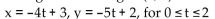 Write a pair of parametric equations that will produce the indicated graph. -The line segment starting at (3, 2)  with t = 0 and ending at (-5, -8)  with t = 2 A)    B)    C)    D)   