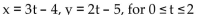 Write a pair of parametric equations that will produce the indicated graph. -The line segment starting at (3, 2)  with t = 0 and ending at (-5, -8)  with t = 2 A)    B)    C)    D)   