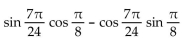 Simplify the expression by using a sum or difference identity. -  A)  1 B)    C)    D)   