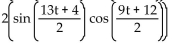 Use a sum-to-product identity to rewrite the expression. -sin (11t + 8)  + sin (2t - 4)  A)    B)    C)    D)   