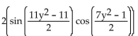 Use a sum-to-product identity to rewrite the expression. -cos   + cos   A)    B)    C)    D)   