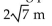 Solve the problem. -A block is attached to a spring and set into motion. For this block and spring, the location on the surface at any time t seconds is given in meters by x = sin t +   cos t. Find the maximum distance reached by the block from The resting position. A)    B)    C)  14 m D)  7 m
