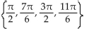 Find all real numbers in the interval   that satisfy the equation. -2 sin x cos x + cos x = 0 A)    B)  No solution C)    D)   