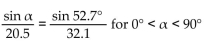 Solve the equation. -  A)  153.1° B)  24.2° C)  26.9° D)  0.4°