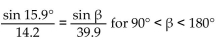 Solve the equation. -  A)  142.4° B)  179.2° C)  3.6° D)  145.4°