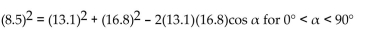 Solve the equation. -  A)  31.9° B)  29.9° C)  50.2 D)  27.9°
