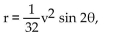 Solve the problem. -The range r of a projectile is given by   where v is the initial velocity and   is the angle of elevation. If r is to be 4000 ft and v = 1000 ft/sec, what must the angle of elevation be? Give your answer in degrees to the nearest hundredth. A)  7.35° B)  86.32° C)  3.68° D)  5.15°