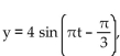 Solve the problem. -The motion of a spring-mass system is described by the equation   where y is the distance in feet from the equilibrium position and t is time in seconds. If the weight is 22 feet from the ceiling in a state of Equilibrium, find the closest the weight will ever be to the ceiling. A)  26 ft B)  4 ft C)  22 ft D)  18 ft