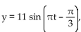 Solve the problem. -The motion of a spring-mass system is described by the equation   where y is the distance in feet from the equilibrium position and t is time in seconds. If the weight is 21 feet from the ceiling in a state of Equilibrium, find the distance from the ceiling at time t = 4. A)  11 ft B)  15 ft C)  9 ft D)  13 ft