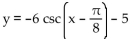 Find the equation for the curve in its final position. -The graph y = csc (x)  is shifted a distance of   to the right, stretched by a factor of 6, translated 5 units upward, then reflected in the x-axis. A)    B)    C)    D)   