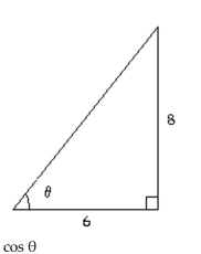 Find the exact value of the indicated trigonometric function for the given right triangle. -  A)    B)    C)    D)  1