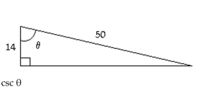 Find the exact value of the indicated trigonometric function for the given right triangle. -  A)    B)    C)  1 D)   