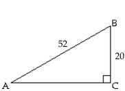 Find the exact value of the indicated trigonometric function for the given right triangle. -  Find tan A and cot A. A)    B)    C)    D)   