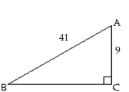 Find the exact value of the indicated trigonometric function for the given right triangle. -  Find cos B and cot B. A)    B)    C)    D)   