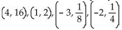 Fill in the missing coordinate in each ordered pair so that the pair is a solution to the given equation. -  A)    B)    C)    D)   
