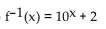 Find the inverse of the function. -f(x)  = log(x + 2)  A)    B)    C)    D)   