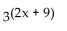 Simplify the expression. -  A)  1 B)    C)  2x + 9 D)  3