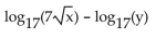 Rewrite the expression as a sum or difference of logarithms or multiples of logarithms. -  A)    B)    C)    D)   