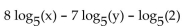 Rewrite the expression as a sum or difference of logarithms or multiples of logarithms. -  A)    B)    C)    D)   