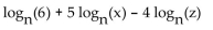 Rewrite the expression as a sum or difference of logarithms or multiples of logarithms. -  A)    B)    C)    D)   
