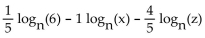 Rewrite the expression as a sum or difference of logarithms or multiples of logarithms. -  A)    B)    C)    D)   