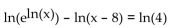 Solve the equation. Give an exact solution. -  A)  No solution B)    C)  8, 4 D)   