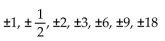 Use the rational zero theorem to find all possible rational zeros for the polynomial function. -P(x)  = -   + 18 A)    B)    C)    D)   
