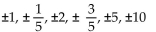 Use the rational zero theorem to find all possible rational zeros for the polynomial function. -P(x)  =   + 2x - 5 A)    B)    C)    D)   
