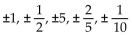 Use the rational zero theorem to find all possible rational zeros for the polynomial function. -P(x)  =   + 2x - 5 A)    B)    C)    D)   