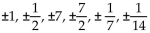 Use the rational zero theorem to find all possible rational zeros for the polynomial function. -P(x)  =   + 2x - 14 A)    B)    C)    D)   