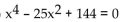 Find all of the real and imaginary roots, stating the multiplicity of each. -  A)  16 with multiplicity 23 with multiplicity 1 B)  -4 with multiplicity 14 with multiplicity 1-3 with multiplicity 13 with multiplicity 1 C)  16 with multiplicity 29 with multiplicity 2 D)  16 with multiplicity 19 with multiplicity 1