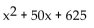 Find the product. -(x - 25i) (x + 25i)  A)    B)    C)    D)   