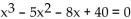 Find a polynomial equation with real coefficients that has the given roots. -  A)    B)    C)    D)   