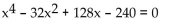 Find a polynomial equation with real coefficients that has the given roots. -2, -6, 2 + 4i A)    B)    C)    D)   