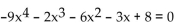 Use Descartes's rule of signs to discuss the possibilities for the roots of the equation. Do not solve the equation. --   A)    B)    C)    D)   
