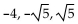 Use the rational zero theorem, Descartes's rule of signs, and the theorem on bounds as aids in finding all real and imaginary roots to the equation. -  A)    , multiplicity 2;   , multiplicity 2 B)    C)    , multiplicity 2; -5 D)  -4, -5, 5
