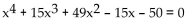 Use the rational zero theorem, Descartes's rule of signs, and the theorem on bounds as aids in finding all real and imaginary roots to the equation. -  A)  -10, -5, 1, multiplicity 2 B)  -10, -5, -1, 1 C)  -5, -1, 1, 10 D)  -1, 1, 5, 10