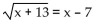 Find all real solutions to the equation. -  A)  {-9} B)  {3, 12} C)  {3} D)  {12}