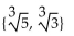 Find all real and imaginary solutions to the equation. -  A)    B)  {125, 27} C)  {5, 3} D)  {25, 9}