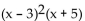 Describe the behavior of the function's graph at its x-intercepts. -f(x)  =   A)  Crosses at (3, 0)  and (-5, 0)  B)  Does not cross at (3, 0)  , crosses at (-5, 0)  C)  Does not cross at (3, 0)  or (-5, 0)  D)  Does not cross at (5, 0)  , crosses at (-3, 0) 