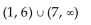 Solve the polynomial inequality. State the solution set using interval notation. -(x - 1) (x - 6) (x - 7)  < 0 A)    B)    C)    D)   