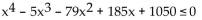 Solve the polynomial inequality. State the solution set using interval notation. -  A)  [-7, 10] B)    C)    D)   