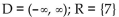 Find the domain and range. -{(x, y)    y = 7} A)    B)    C)    D)   