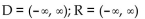 Find the domain and range. -x =   A)    B)    C)    D)   