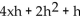 Evaluate. -If f(x)  = 2   + x, find f(x + h)  - f(x) . A)    B)    C)    D)   