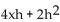 Evaluate. -If f(x)  = 2   + x, find f(x + h)  - f(x) . A)    B)    C)    D)   