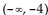 Determine the intervals on which the function is increasing, decreasing, and constant. -  A)    ; Decreasing on   ; Constant on (   B)    ; Decreasing on   ; Constant on (-4, 4)  C)    ; Decreasing on   Constant on (-4, 4)  D)    Decreasing on   Constant on (  