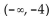 Determine the intervals on which the function is increasing, decreasing, and constant. -  A)    ; Decreasing on   ; Constant on (   B)    ; Decreasing on   ; Constant on (-4, 4)  C)    ; Decreasing on   Constant on (-4, 4)  D)    Decreasing on   Constant on (  
