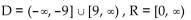Find the domain and range. -  A)    B)    C)    D)   