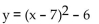 Write the equation of the graph after the indicated transformation(s) . -The graph of   is translated 7 units to the left and 6 units downward. A)  y = (x + 6) 2 - 7 B)    C)    D)   